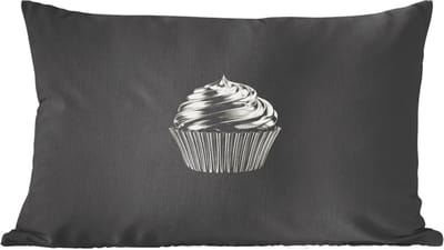 Sierkussens - Kussentjes Woonkamer - 60x40 cm - Cupcake - Luxueus - Zilver