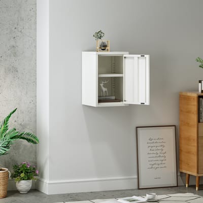 Metalen wandkast Burlöv 50x33x35 cm wit [en.casa]