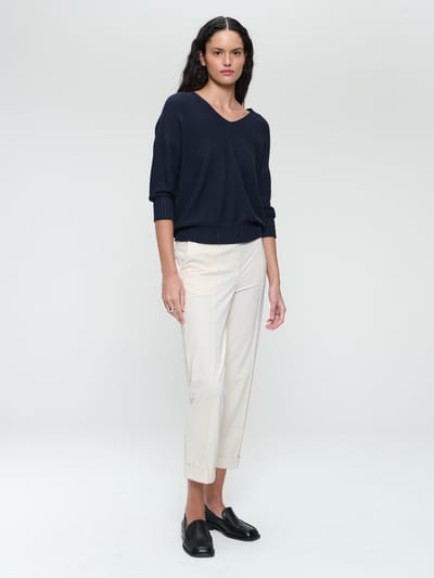 Seamless cotton pullover 317 | Blue - Blue / XXS