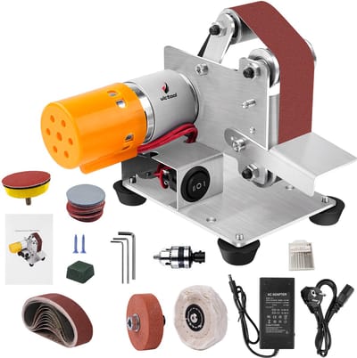 Bandschuurmachine - 7 Snelheden Instelbaar - Elektrische Bandslinger - Schuurmachine - Polijstslijp Krachtgereedschap - 10 banden - 330x30mm - Polijstslijp Krachtgereedschap - Inclusief Polijstschijf