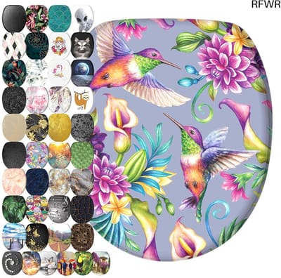 RFWR® Toiletbril met Soft Closing Mechanisme | Hoogwaardige Houten Toiletzitting | Creatieve Motieven