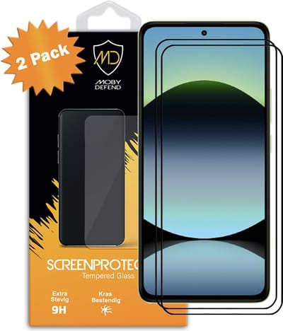 2-Pack MobyDefend Screenprotectors - Geschikt voor Xiaomi Redmi Note 14 4G - Screensavers Met Zwarte Randen - Gehard Glas