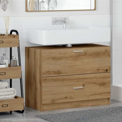 vidaXL - Badkamerkast - Artisan - Eiken - 78 - x - 37 - x - 59 - cm - Bewerkt - hout
