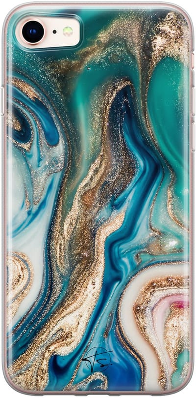 Hoesje geschikt voor iPhone 8 - Magic marble - Soft Case - TPU - Marmer - Multi - Mooie Telefoonhoesjes