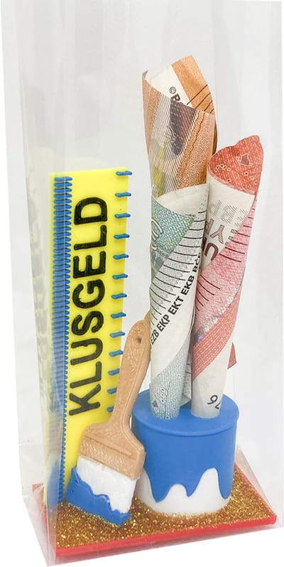 Kadogeld.nl - Kleinigheidje - Klusgeld - Verfblik met kwast & roller - Orgineel - Geld - Cadeau - Geven