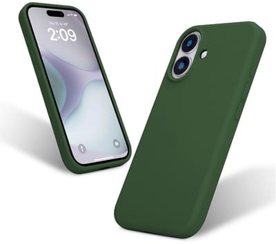 Liquid Silicone Hoesje geschikt voor iPhone 16 - donkergroen- Dagelijks gebruik - Duurzaam - Flexibel - Stijlvol en Comfortabel - Schokbestendig - Soft Touch Siliconen