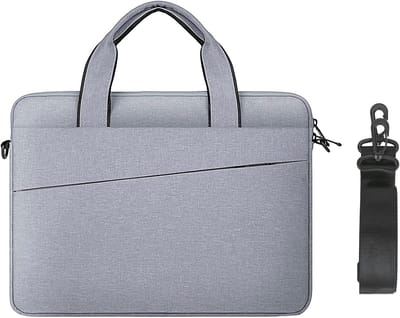 Famanu - 14 inch gewatteerde laptophoes met handvat, waterdichte grijze sleeve voor Pro