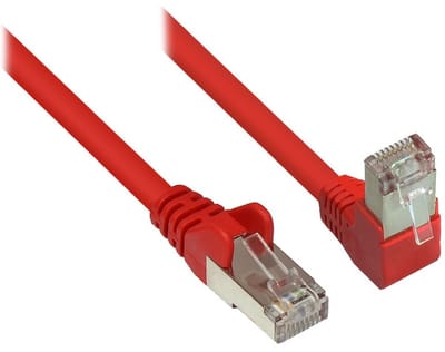 S/FTP CAT6 Gigabit netwerkkabel haaks/recht / rood - 0,25 meter