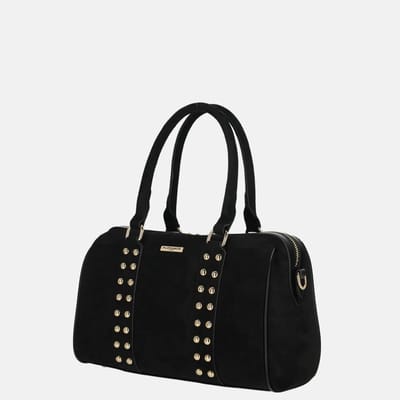 Flora & Co bowling suedine handtas studs noir