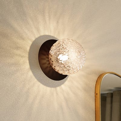 Nuura Aps Nuura wandlamp Liila 1, Ø 14 cm, IP44, zwart/helder
