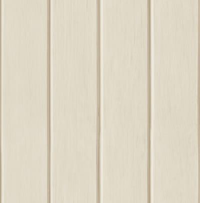 Behang - Lambrisering - Houten Panelen - Beige Greige - Scandinavisch Landelijk - Slaapkamer - Vliesbehang - 0,53 x 10,05 M - Happy