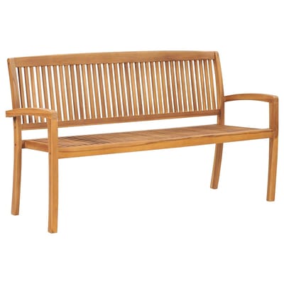 vidaXL - Tuinbank - 3-zits - stapelbaar - 159 - cm - massief - teakhout