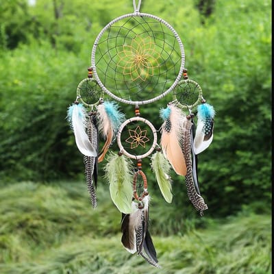 Indiase Stijl Retro Dromenvanger Hanger Meerkleurige Boheemse Dromenvanger Huis Ophangdecoratie gray