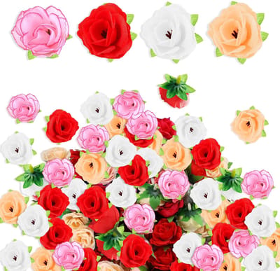 Allecto - Kunstbloemen - Mini Rozen - Decoratieve Bloemen - 80 Stuks - Perfect voor Bruiloften en Feesten - Multifunctioneel