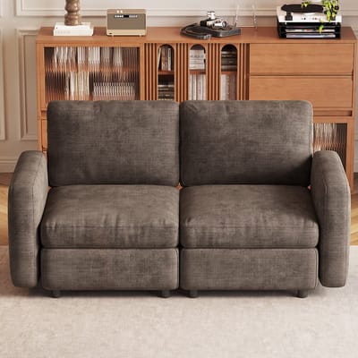 Guyii Meubels bank,Moderne 2-zitsbank in koffiekleur – Zachte sponsvulling, stabiele poten, comfortabel en ademend – sofa Afmetingen 161×85×77 cm