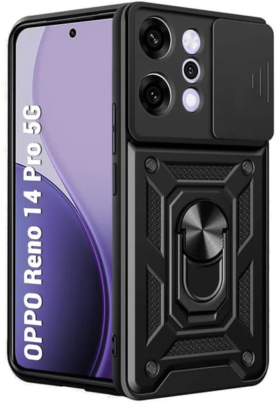 Hoesje geschikt voor Oppo Reno14 Pro - Techsuit Camshield Back Cover - Zwart