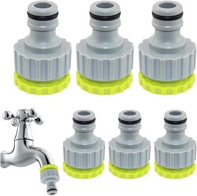 Hose Adapter Set van 6 Stuks voor Waterkranen, Tuinslang Aansluitingen en Irrigatieverbindingen, 1/2 Inch Koppeling voor Tuingebruik
