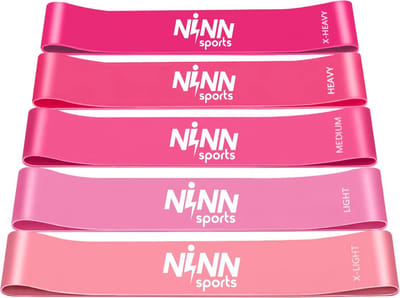 NINN Sports - Premium Weerstandsbanden van hoge kwaliteit ROZE - Set van 5 Resistance Banden - Fitness elastiek