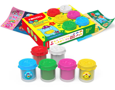Fonzell Kinder Klei - Figurenset - Boetseerklei - 6 Verschillende Kleuren - 68 Onderdelen