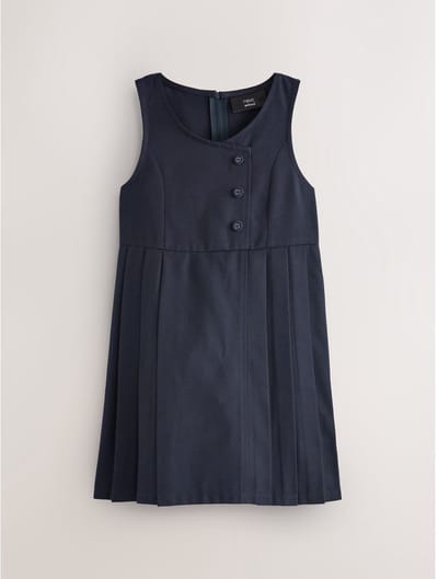 Next - Meisjes - Asymmetrische schoolovergooier met knoopsluiting aan de voorkant - Blauw
