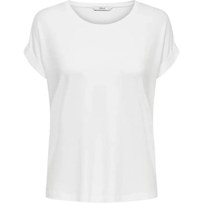 Only witte dames t-shirt   Ronde hals   Relaxed Fit   Korte mouw Wit XXL