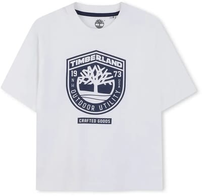 Timberland T60791 T-shirt Met Korte Mouwen Wit 8 Years Jongen