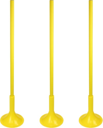 Slalomstokken Set - Trainingsstokken Coördinatie - Sport Training - Stevige Kunststof Voeten - 100 cm Hoog - Geel