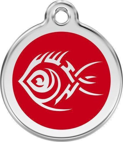 Red Dingo Hondenpenning 20 mm tribal vis rood