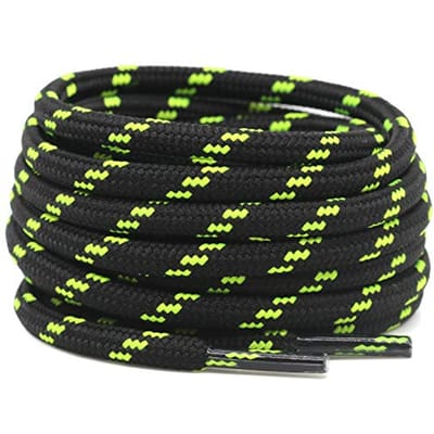 2 Paar Werkschoenen Schoenveters Diameter 4,5 mm Heavy Duty Wandelschoenveters voor Mannen Vrouwen Rond Duitse Trainingsschoenveter 120cm black