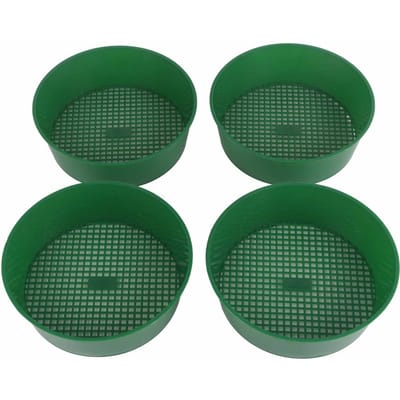 Lot de 4 tamis de jardin en plastique pour plantes succulentes, outil de filtrage du sable et de la pierre