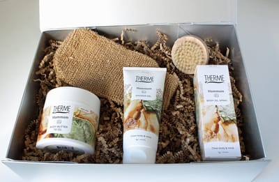 Giftbox Therme Hammam 'De Luxe' - giftset verzorgingsproducten - cadeau vrouw - cadeau kerst