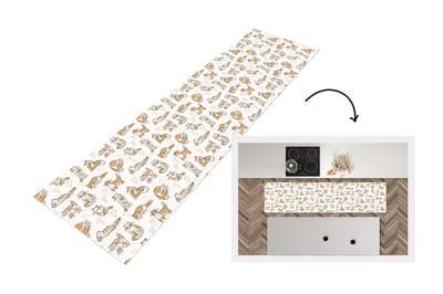 Keukenloper - Loper keuken - Kat - Patroon - Dieren - 200x50 cm - Keukenloper vinyl
