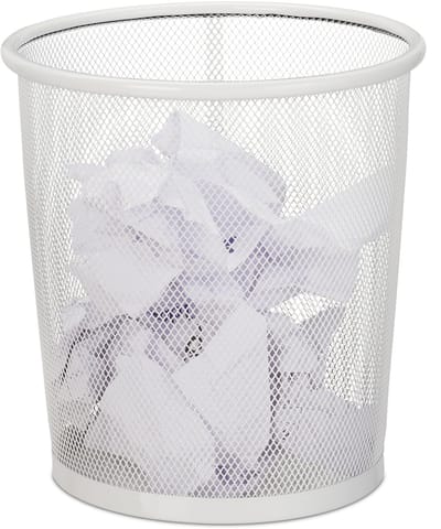16x papiermand metaal - prullenmand - prullenbak - papierbak - 8 L - afvalbak