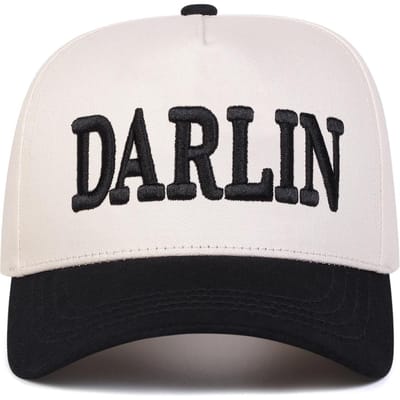 Casquettes de Baseball Unisexes Broderie Lettres Darlin Printemps Automne Extérieur Réglable Casquettes Décontractées Chapeau Pare-soleil Casquette de Sport white