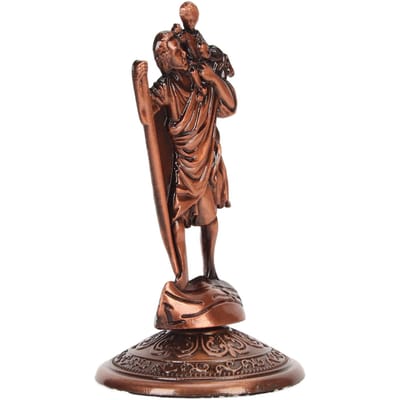 Jezus Beeld Ornament Legering Christelijke Ornamenten Jezus Christus Figuur Ornament voor Huis Auto Kantoor brown