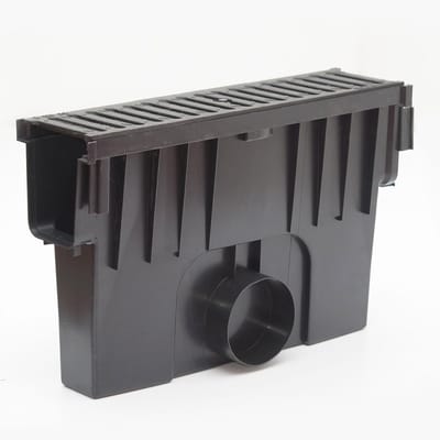 Tuinafvoer Bodemgoot - Regenwaterafvoer Goot - Efficiënt Water Afvoeren - Beloopbaar Gietijzeren Rooster - C250 148mm Systeem - Zwart
