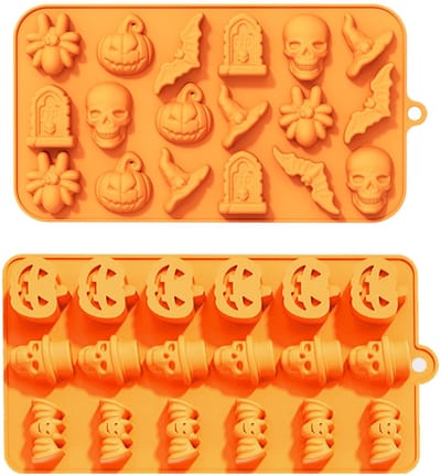 Dailygoods- Chocoladevorm 2 stuks - Siliconen Bakvormen - Halloween Motieven - Voedselveilig - Doe-het-zelf Bonbonvorm - Perfect voor Feestjes - Bakvorm