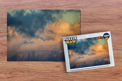 Puzzel De zon schijnt door de wolken boven de Tafelberg in Zuid-Afrika - Legpuzzel - Puzzel 1000 stukjes volwassenen