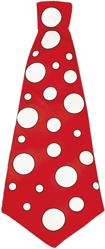 Clown stropdas rood met witte bollen