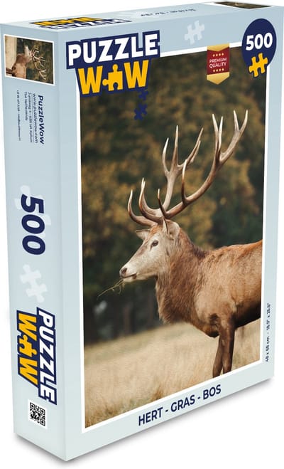 Puzzel Hert - Gras - Bos - Legpuzzel - Puzzel 500 stukjes