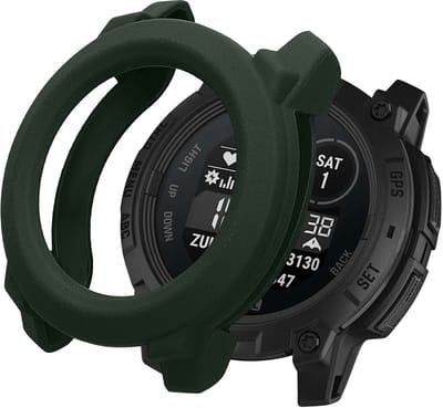 kwmobile Beschermhoes voor Garmin Instinct 3 45mm - Fitness Tracker Case van TPU - Soft Smartwatch Case - donkergroen