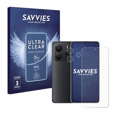 Savvies - Screenprotector voor Xiaomi Redmi Note 14 (Voor+Camera) - Folie Beschermfolie transparant 6 Stuks