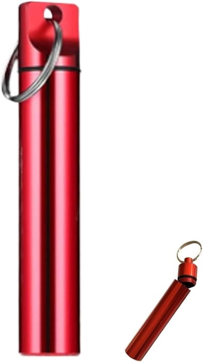 Tandenstoker Houder - Zakhouder Reis - Hygiënisch Opbergen - Aluminium Legering - 11x3x3 cm - Rood