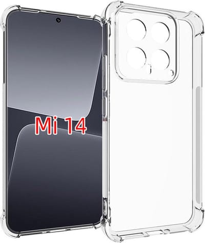 MobyDefend Hoesje - Geschikt voor Xiaomi 14 - Transparante Shockproof TPU Backcover - Verstevigde Hoeken - Volledig Doorzichtig