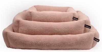 Teddy mand rosé - Hondenkussen - Teddy bed - Hondenbed - Honden mand - Honden bank - Hondenmanden - Honden bed - Hondenbench - Wasbaar teddy dekbedovertrek - Maat M
