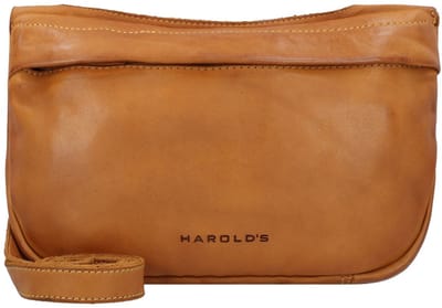 HAROLD'S Leren Schoudertas Submarine Shoulderbag Zip Yellow Donkergeel