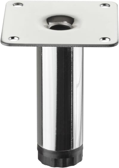 SOTECH meubelpoot LIMA Hoogte 80 mm, Ø 25 mm In hoogte verstelbaar 10 mm Gepolijst chroom Vitrinepoot Onderkastpoot