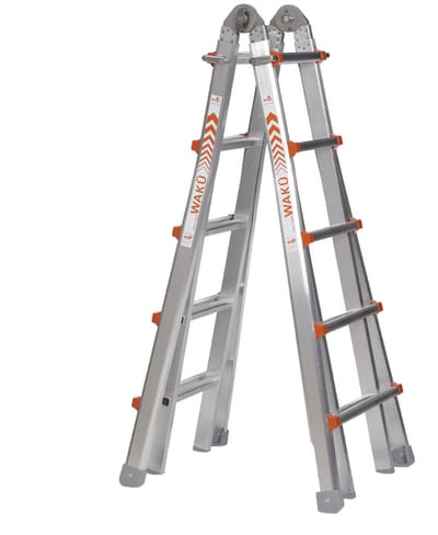 Waku Ladders Telescopische ladder - 4x5 sporten - Aluminium