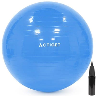 Actiget® Fitnessballen - Yoga Bal - Pilates - Zwangerschap - Met Pomp - PVC - Blauw - 150 Kg - 55 Cm