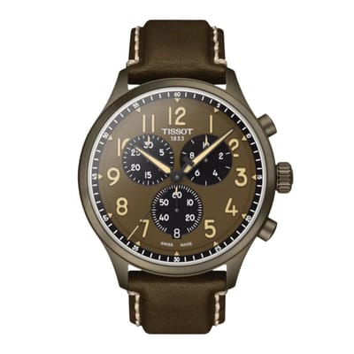 Tissot T-Sport Chrono XL T1166173609200 Horloge - Leer - Bruin - Ø 45 mm